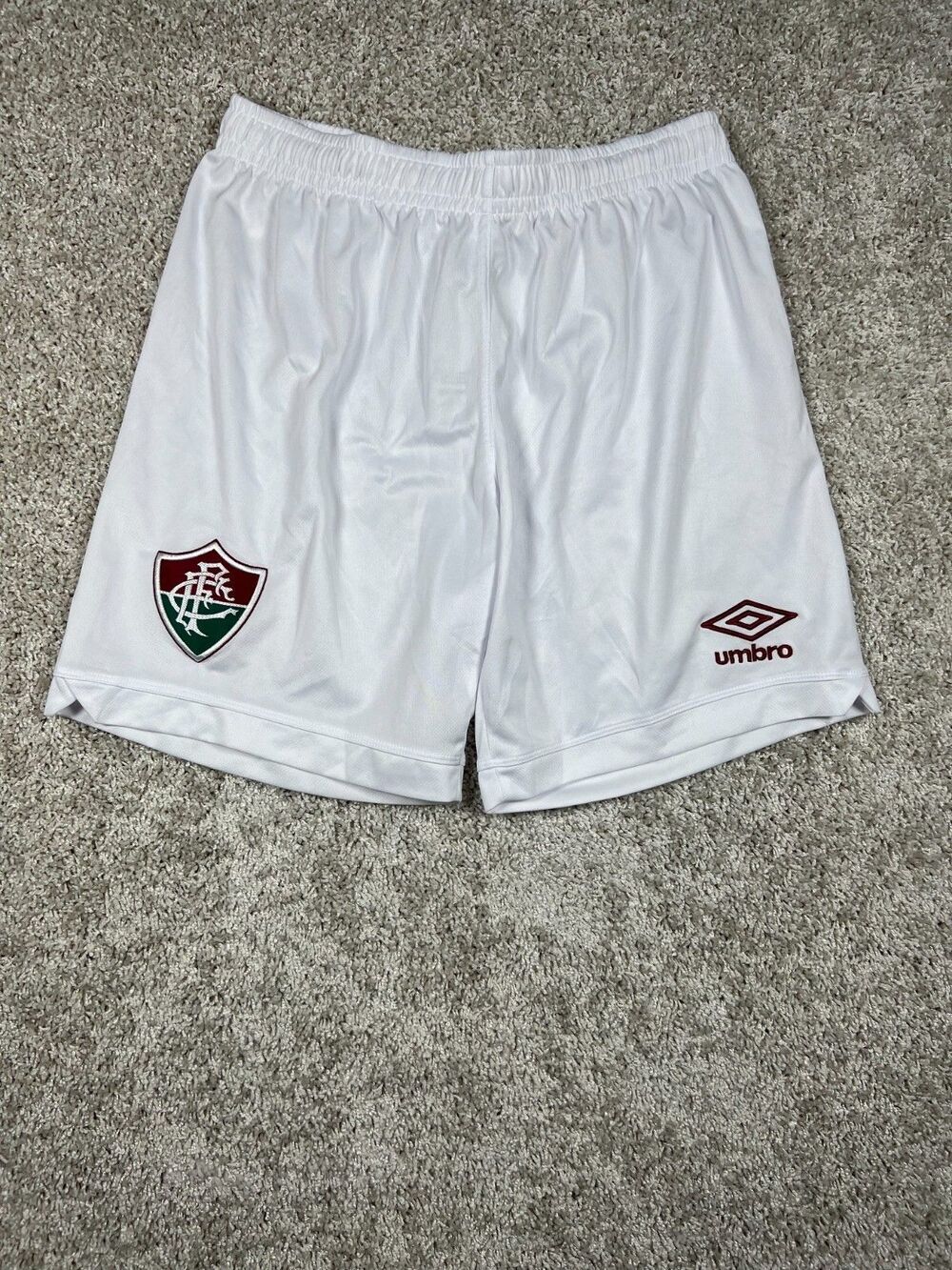 Umbro Fluminense FC Soccer Shorts Mens L White Football Training Brazil